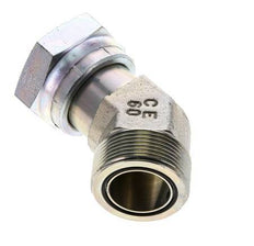 UN 1-11/16''-12 x UN 1-11/16''-12 F/M Zinc plated Steel 45 deg Elbow Fitting ORFS 250 Bar - Hydraulic
