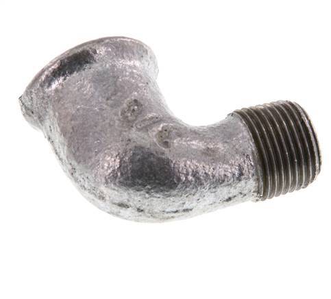 Rp 3/8'' x R 3/8'' F/M Zinc plated Cast iron 90 deg Elbow Fitting 25 Bar [2 Pieces]