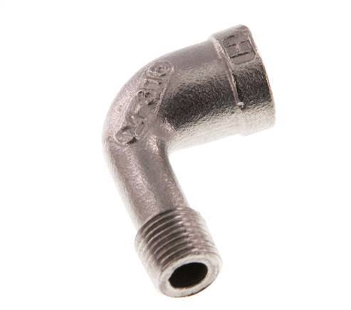 Rp 1/8'' x R 1/8'' F/M Stainless steel 90 deg Elbow Fitting 10 Bar [2 Pieces]