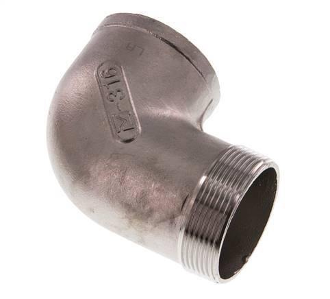 Rp 2'' x R 2'' F/M Stainless steel 90 deg Elbow Fitting 10 Bar