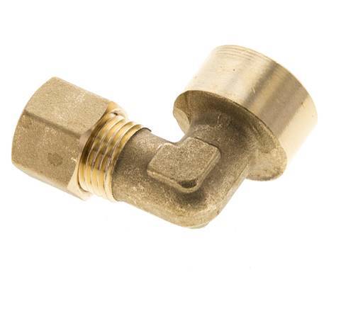 G 1/2'' x 10mm Brass 90 deg Elbow Compression Fitting 95 Bar DIN EN 1254-2