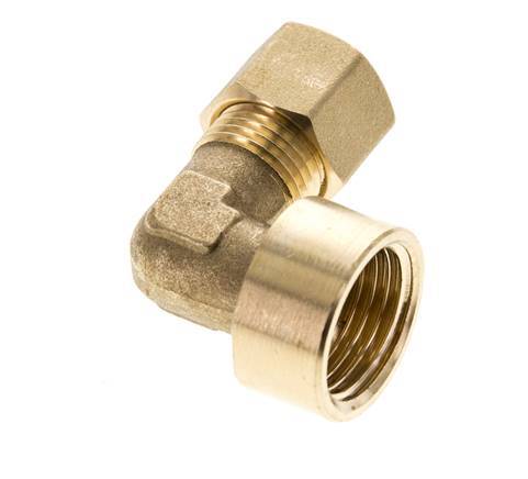 G 1/2'' x 10mm Brass 90 deg Elbow Compression Fitting 95 Bar DIN EN 1254-2