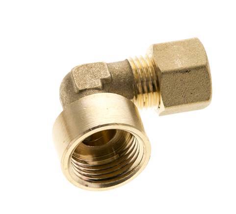 G 1/2'' x 10mm Brass 90 deg Elbow Compression Fitting 95 Bar DIN EN 1254-2