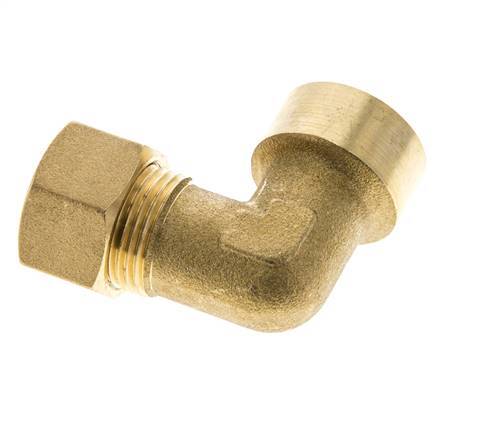 G 1/2'' x 15mm Brass 90 deg Elbow Compression Fitting 82 Bar DIN EN 1254-2