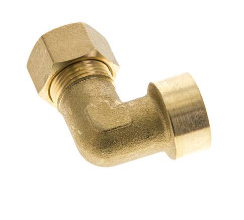 G 1/2'' x 15mm Brass 90 deg Elbow Compression Fitting 82 Bar DIN EN 1254-2