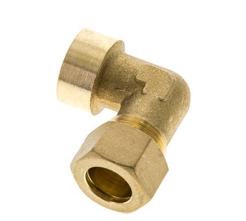 G 1/2'' x 15mm Brass 90 deg Elbow Compression Fitting 82 Bar DIN EN 1254-2