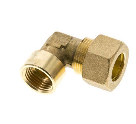 G 1/2'' x 18mm Brass 90 deg Elbow Compression Fitting 67 Bar DIN EN 1254-2