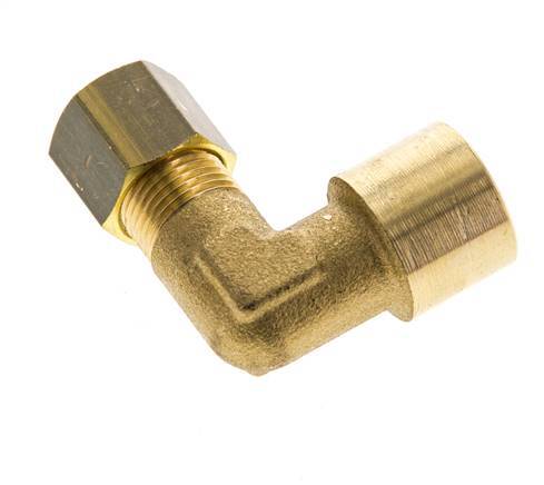 G 1/4'' x 8mm Brass 90 deg Elbow Compression Fitting 135 Bar DIN EN 1254-2