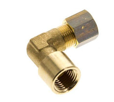 G 1/4'' x 8mm Brass 90 deg Elbow Compression Fitting 135 Bar DIN EN 1254-2