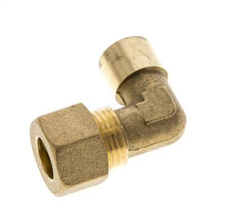 G 1/4'' x 12mm Brass 90 deg Elbow Compression Fitting 75 Bar DIN EN 1254-2