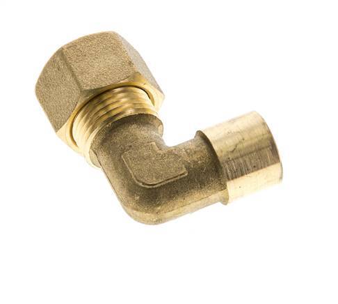 G 1/4'' x 12mm Brass 90 deg Elbow Compression Fitting 75 Bar DIN EN 1254-2