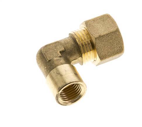 G 1/4'' x 12mm Brass 90 deg Elbow Compression Fitting 75 Bar DIN EN 1254-2