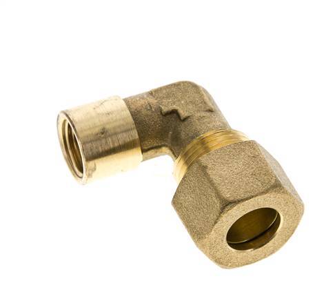 G 1/4'' x 12mm Brass 90 deg Elbow Compression Fitting 75 Bar DIN EN 1254-2