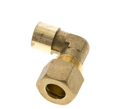 G 1/4'' x 12mm Brass 90 deg Elbow Compression Fitting 75 Bar DIN EN 1254-2