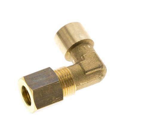 G 1/8'' x 8mm Brass 90 deg Elbow Compression Fitting 135 Bar DIN EN 1254-2