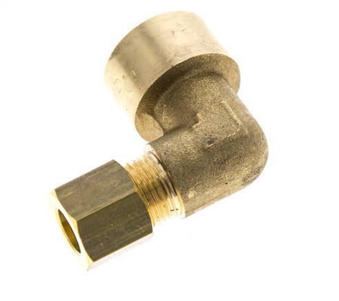 G 3/8'' x 8mm Brass 90 deg Elbow Compression Fitting 135 Bar DIN EN 1254-2