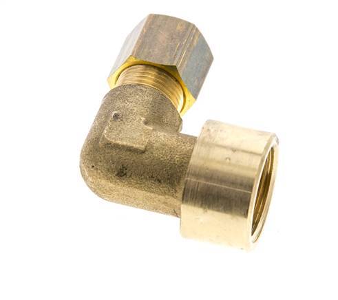 G 3/8'' x 8mm Brass 90 deg Elbow Compression Fitting 135 Bar DIN EN 1254-2