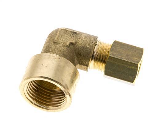 G 3/8'' x 8mm Brass 90 deg Elbow Compression Fitting 135 Bar DIN EN 1254-2