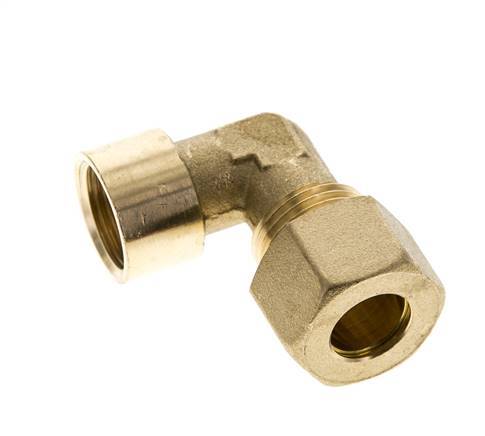 G 3/8'' x 12mm Brass 90 deg Elbow Compression Fitting 75 Bar DIN EN 1254-2