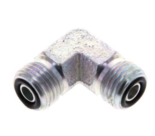 UNF 9/16''-18 Male Zinc plated Steel 90 deg Elbow Fitting ORFS 630 Bar - Hydraulic