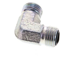 UNF 9/16''-18 Male Zinc plated Steel 90 deg Elbow Fitting ORFS 630 Bar - Hydraulic