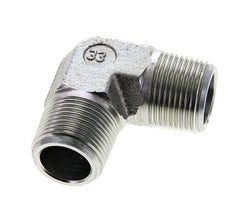 3/4'' NPT Male Zinc plated Steel 90 deg Elbow Fitting 200 Bar - Hydraulic