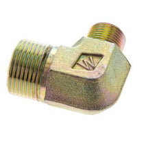 UN 1-3/16''-12 x UN 13/16''-16 Male Zinc plated Steel 90 deg Elbow Fitting ORFS 400 Bar - Hydraulic
