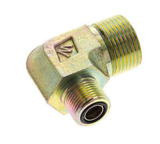 UN 1-3/16''-12 x UN 13/16''-16 Male Zinc plated Steel 90 deg Elbow Fitting ORFS 400 Bar - Hydraulic