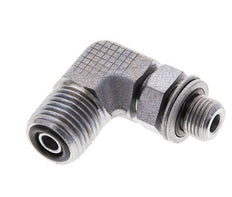 UNF 9/16''-18 x G 1/8'' Male Zinc plated Steel 90 deg Elbow Fitting ORFS 400 Bar - Hydraulic