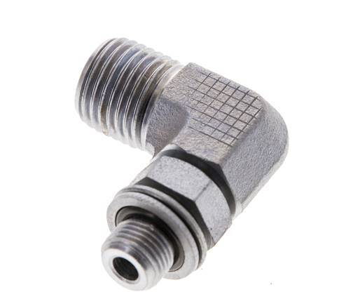 UNF 9/16''-18 x G 1/8'' Male Zinc plated Steel 90 deg Elbow Fitting ORFS 400 Bar - Hydraulic