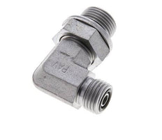 UNF 9/16''-18 x G 3/8'' Male Zinc plated Steel 90 deg Elbow Fitting ORFS 400 Bar - Hydraulic