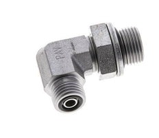 UNF 9/16''-18 x G 3/8'' Male Zinc plated Steel 90 deg Elbow Fitting ORFS 400 Bar - Hydraulic