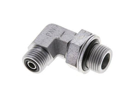 UNF 9/16''-18 x G 3/8'' Male Zinc plated Steel 90 deg Elbow Fitting ORFS 400 Bar - Hydraulic