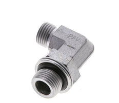 UNF 9/16''-18 x G 3/8'' Male Zinc plated Steel 90 deg Elbow Fitting ORFS 400 Bar - Hydraulic