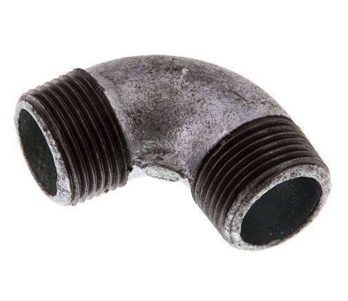 R 1'' Male Zinc plated Cast iron 90 deg Elbow Fitting 25 Bar