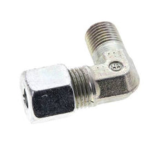 1/4'' NPT Male x 8S Zinc plated Steel 90 deg Elbow Cutting ring 630 Bar DIN 2353