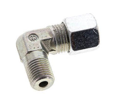 1/4'' NPT Male x 8S Zinc plated Steel 90 deg Elbow Cutting ring 630 Bar DIN 2353