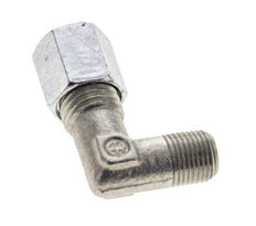 1/8'' NPT Male x 6L Zinc plated Steel 90 deg Elbow Cutting ring 315 Bar DIN 2353