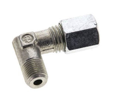 1/8'' NPT Male x 6L Zinc plated Steel 90 deg Elbow Cutting ring 315 Bar DIN 2353