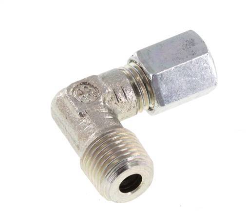 R 1/8'' Male x 4LL Zinc plated Steel 90 deg Elbow Fitting 100 Bar DIN 2353