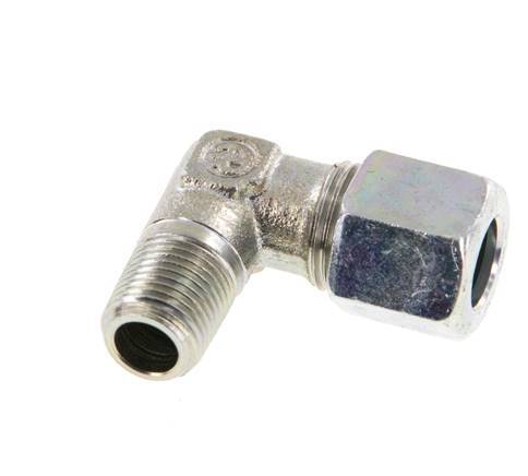 R 1/8'' Male x 8LL Zinc plated Steel 90 deg Elbow Fitting 100 Bar DIN 2353