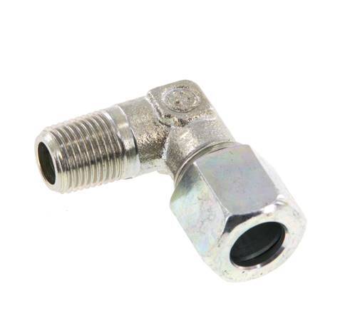 R 1/8'' Male x 8LL Zinc plated Steel 90 deg Elbow Fitting 100 Bar DIN 2353