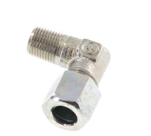 R 1/8'' Male x 8LL Zinc plated Steel 90 deg Elbow Fitting 100 Bar DIN 2353