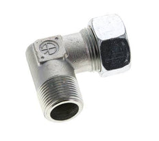 3/4'' NPT Male x 22L Zinc plated Steel 90 deg Elbow Cutting ring 160 Bar DIN 2353