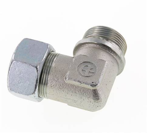 G 1 1/4'' Male x 30S Zinc plated Steel 90 deg Elbow Fitting 400 Bar DIN 2353