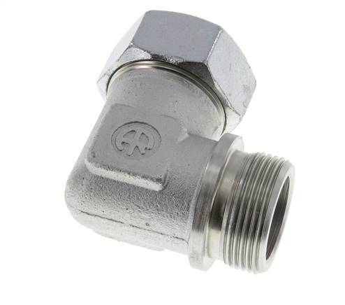 G 1 1/4'' Male x 35L Zinc plated Steel 90 deg Elbow Fitting 160 Bar DIN 2353