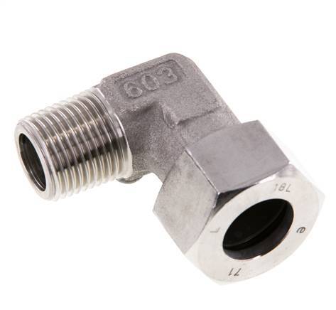 R 1/2'' Male x 18L Stainless steel 90 deg Elbow Fitting 315 Bar DIN 2353