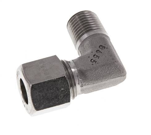 R 1/4'' Male x 10L Stainless steel 90 deg Elbow Fitting 315 Bar DIN 2353