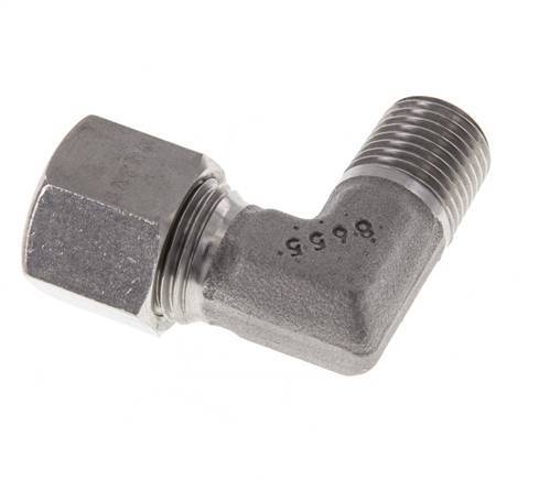 R 1/4'' Male x 10L Stainless steel 90 deg Elbow Fitting 315 Bar DIN 2353