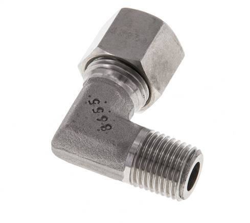 R 1/4'' Male x 10L Stainless steel 90 deg Elbow Fitting 315 Bar DIN 2353